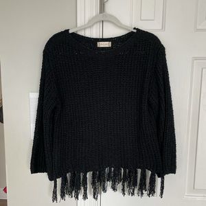 (2/$15) Altard state black fringe sweater